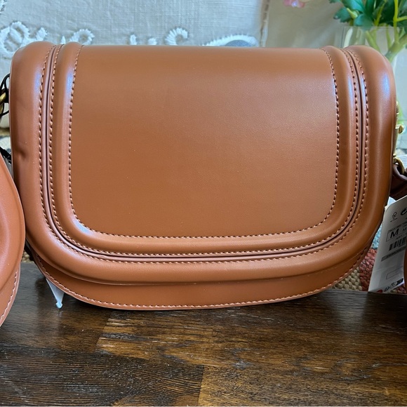 ZARA Flap Custom Letters JG/KB/P Convertible Brown Shoulder/Crossbody Bag - Picture 5 of 13